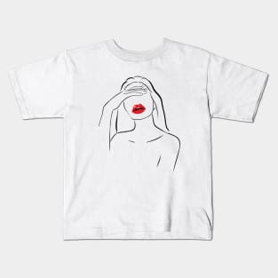 Woman Red Lips Kisses Kids T-Shirt